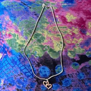James Avery sterling silver double heart necklace